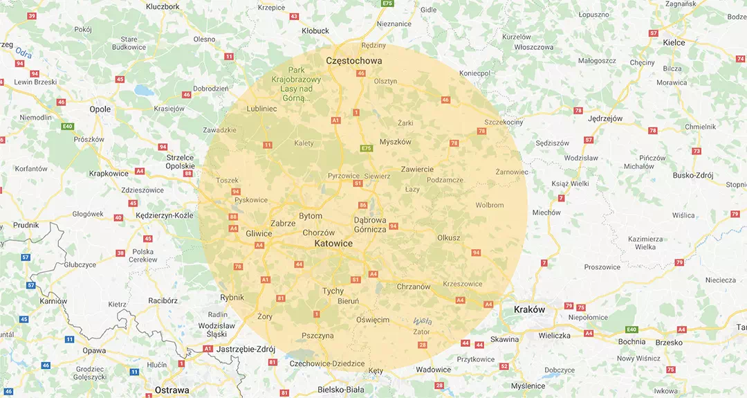 mapa Pan Pomoc Drogowa